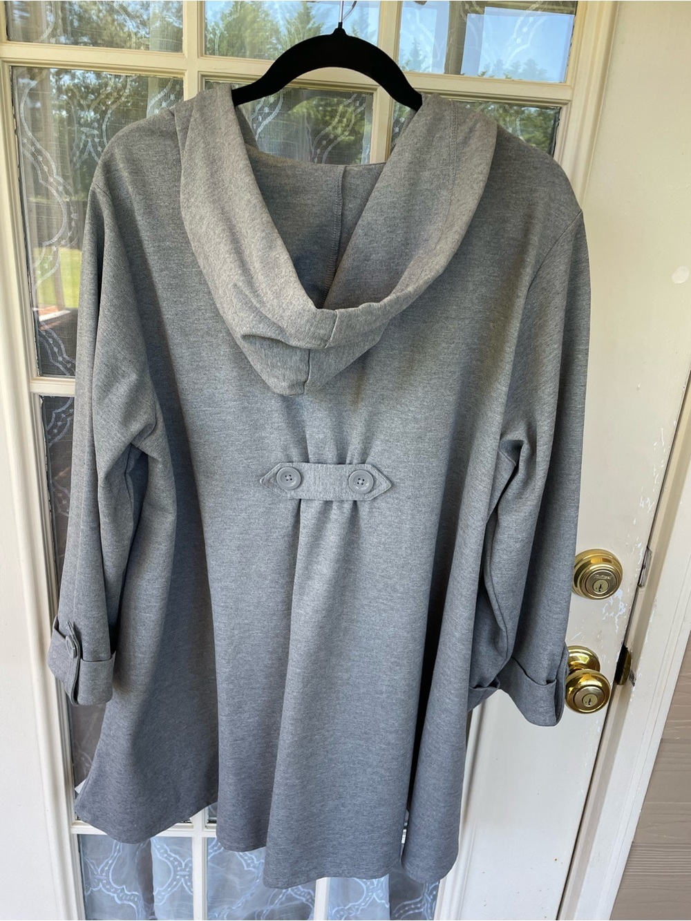 Christian Siriano New York Hooded Swing Coat Jacket Gray 2X Plus Size POCKETS - Picture 3 of 8
